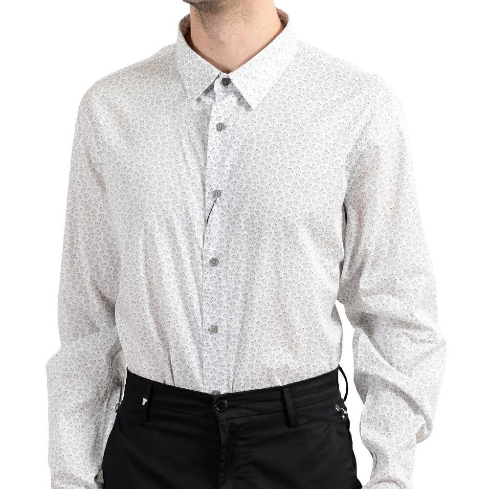 John Varvatos Star USA floral white and grey collared button up size M